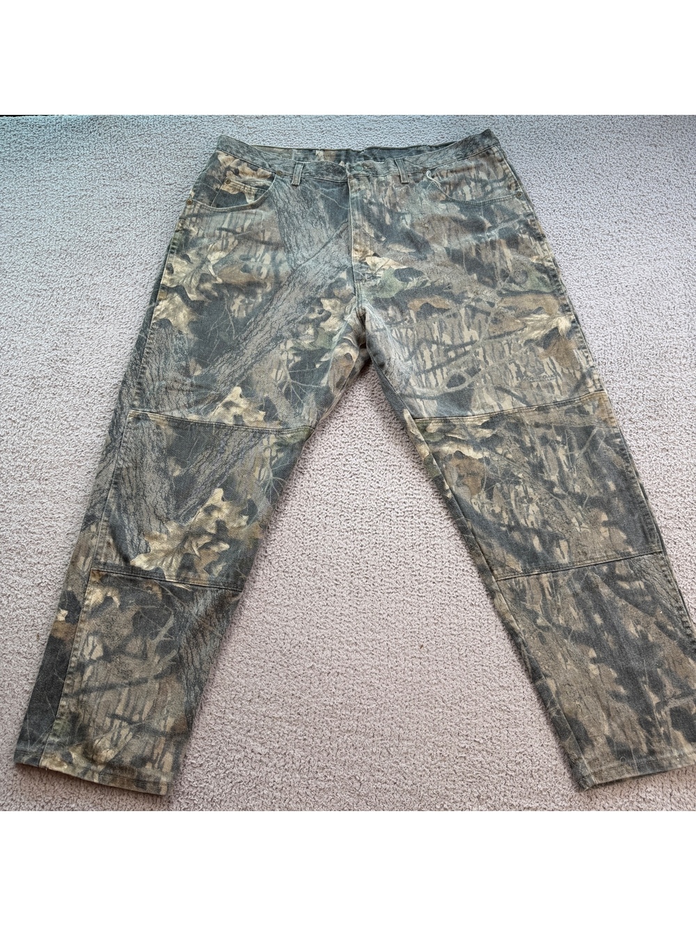 Wrangler Camo Double Knee Jeans Men’s 42x30 Realtree Hunting Work Pants 97GR1CM